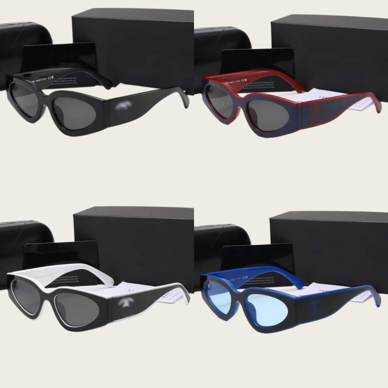 Luxury Designer Sunglasses For Women Mens Glasses Cat Eye Sunglass Retro Oval Black White Frame Fashion Eyeglasses Outdoor Travel Driving Uv400 Eyew