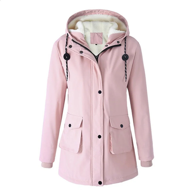 2026 Outdoor Sports Winter Parkas Womens Berber Fleecepadded Jacket Hooded Coats Oversize Loose Windproof Rainproof Outerwear 260922