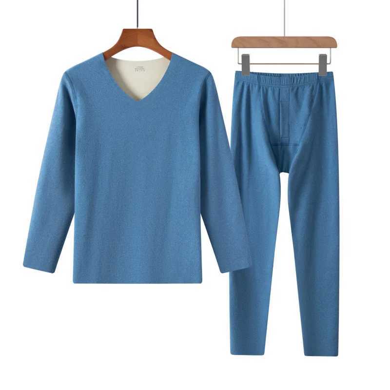Thermal Underwear Women's Unisex Women Men Thermal Underwear Sets Casual Velvet Pant Two Pieces Sale V Neck Seamless Tops Velvet Pant SuitsC260