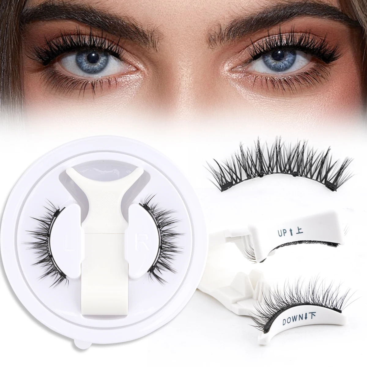 Reusable Magnetic Lashes No Glue Needed Magnetic Faux 3D Mink Lashes 3Step Press On False Eyelashes With Tweezer Makeup Tools 260922