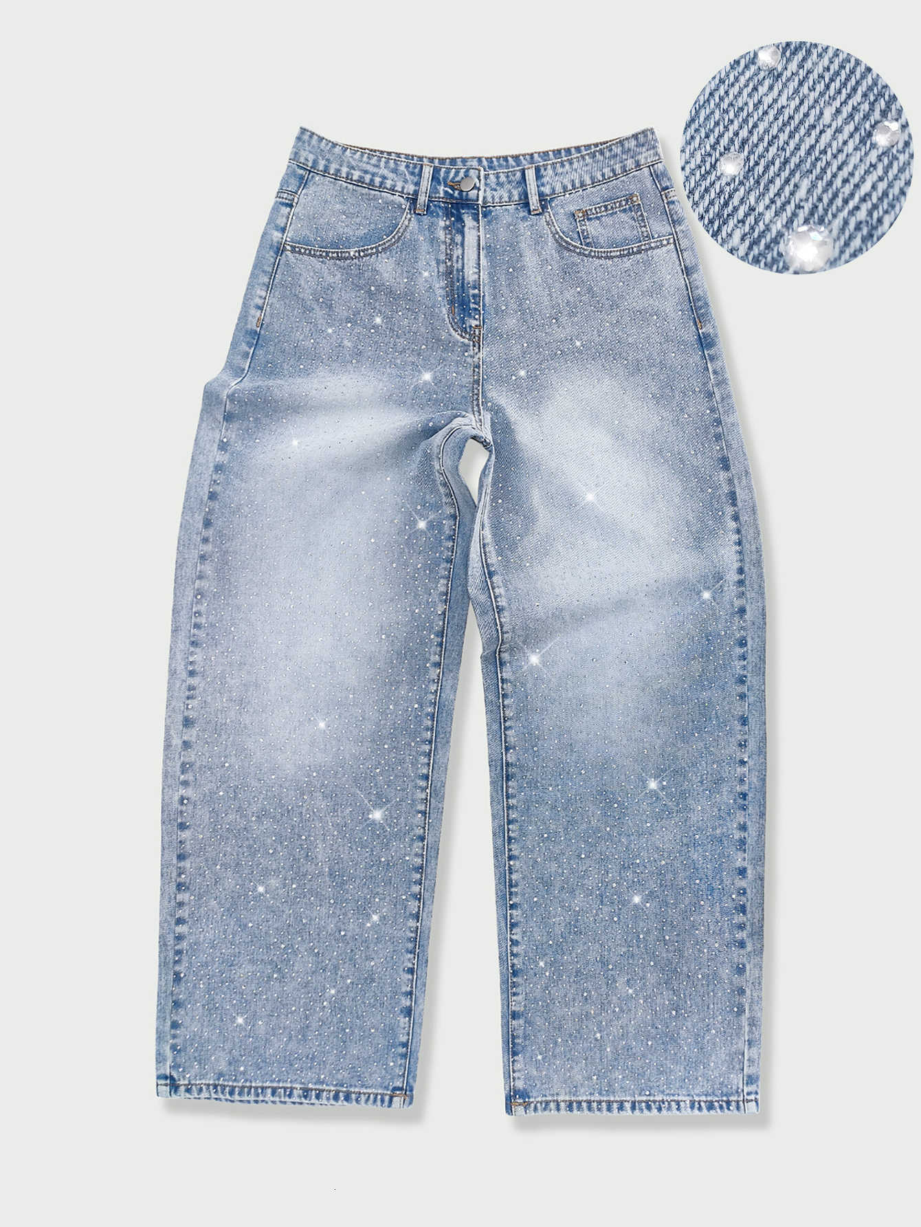 Jeans Men's Men's Jeans Street Loose Printed Denim Trousers Hip Hop Going Out Hot Rhinestone Wide Leg Pants Y2K Clothing T260922
