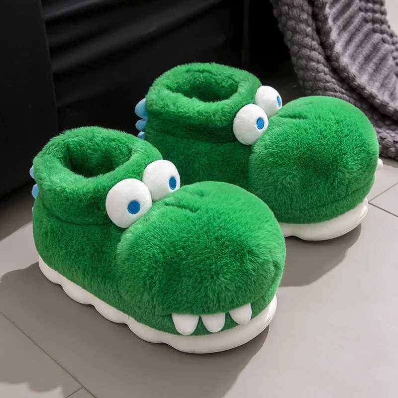 odile Plus 2025 Autumn Winter New Men's Home Slippers Warm Fleece Lined Indoor Outdoor Cotton Shoes T260922