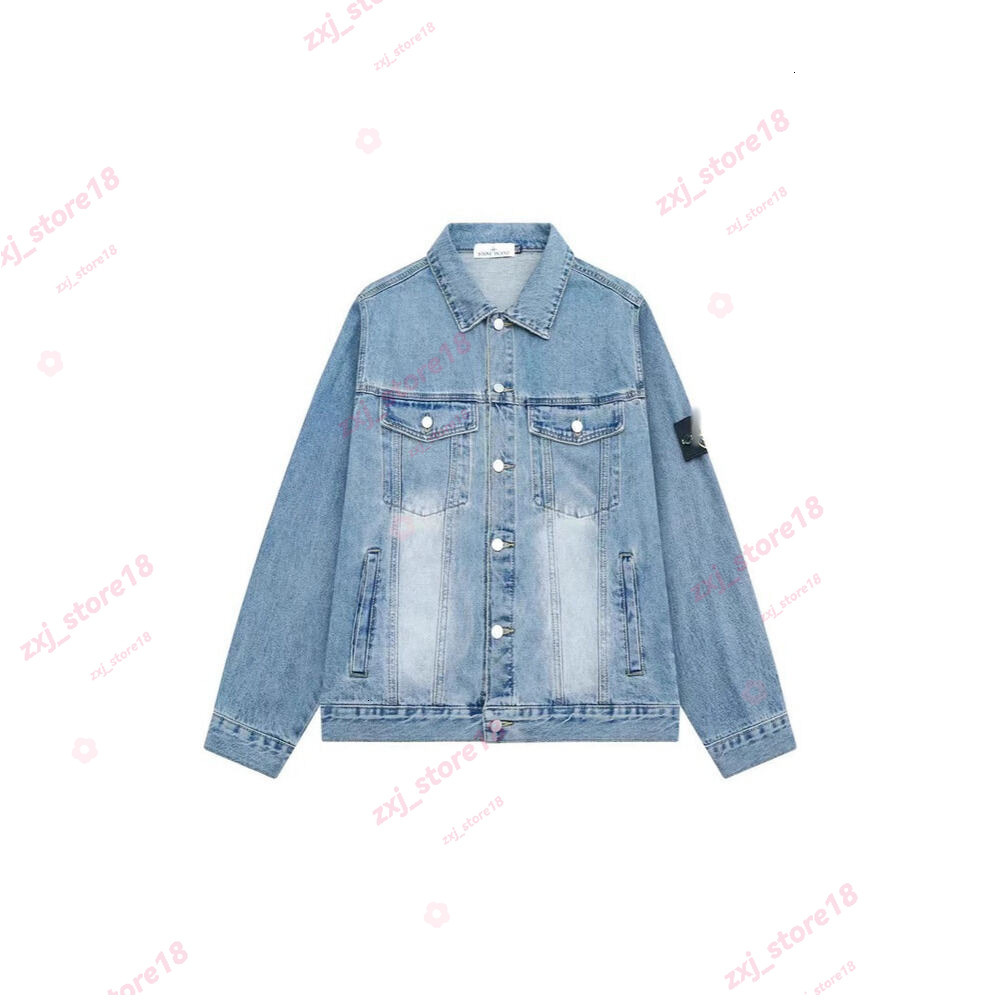 Stoneity Islendas Jacket Designer Stone Denim Jackets For Mens Retro Casual High Street Denim Coat For Women New Spring Autumn Washed Distressed Den