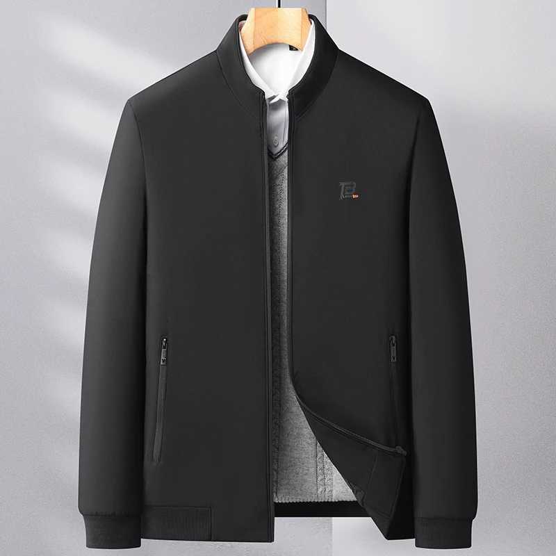 Down Parkas New 2025 Men's Autumn Men's Thicken Cotton-Padded Jackets Business Casual High Quality Warm Casual Coats Outwear Solid Color C