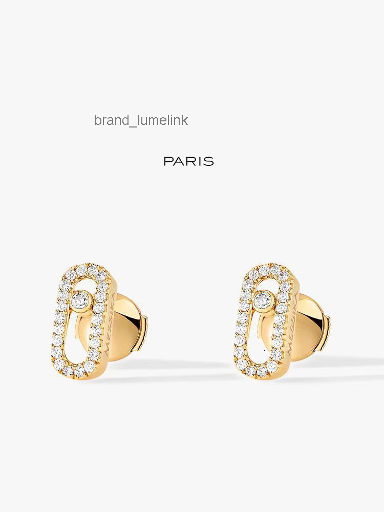 Lady sliding earrings single diamond designer earrings s925 silver earring sparkling stone gold plated 18K light luxury Gift temperament earrings je