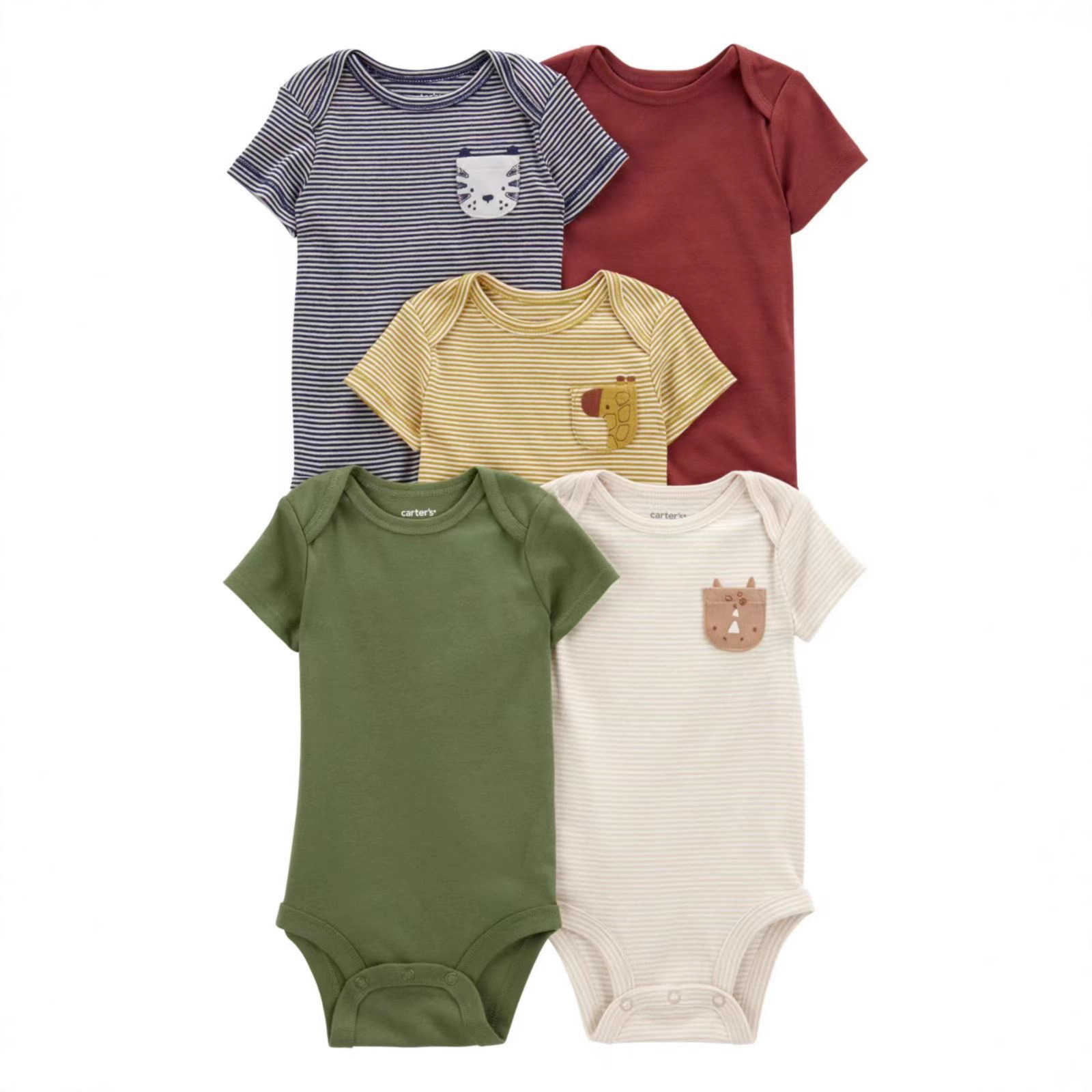 New summer children's clothing for infants and young children short sleeved triangle khat crawling clothes five piece baby jumpsuit Q260919