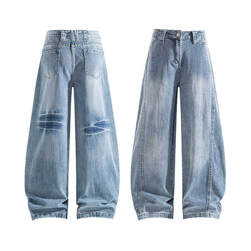 Spring Men's Jeans New Arrival Men's White Slub Texture Curved Jeans Loose Stretchy Plus Size Versatile Denim Trousers Comfort Fit Daily T