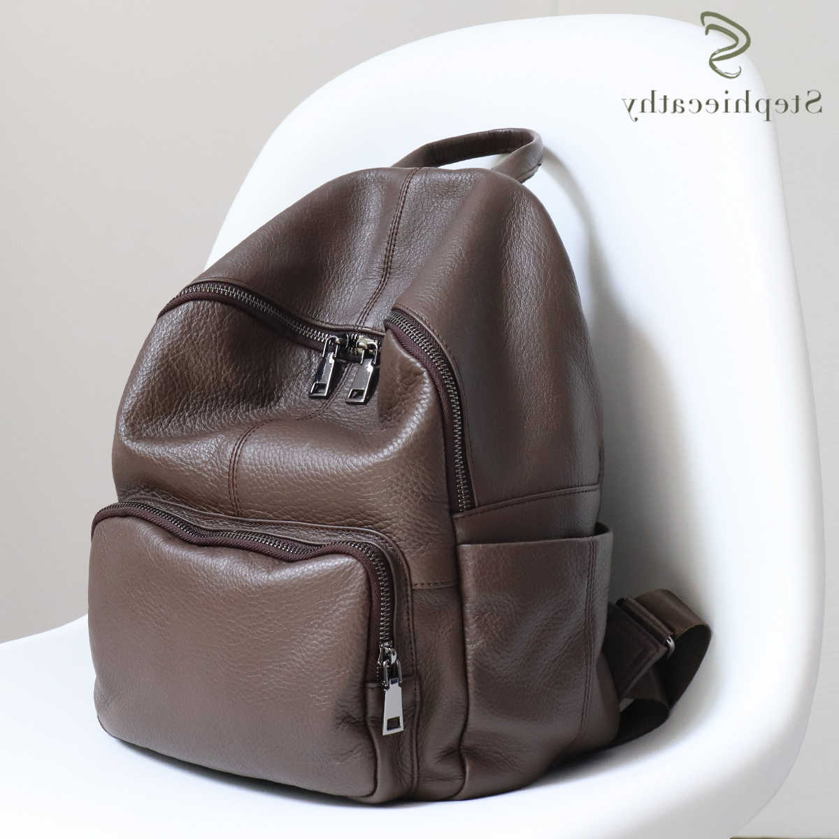 Style Natural Cowhide Backpack Backpack for Women men Minimalist Design Casual Daily Versatile College Students' Shoulder Bags Travel Knapsack