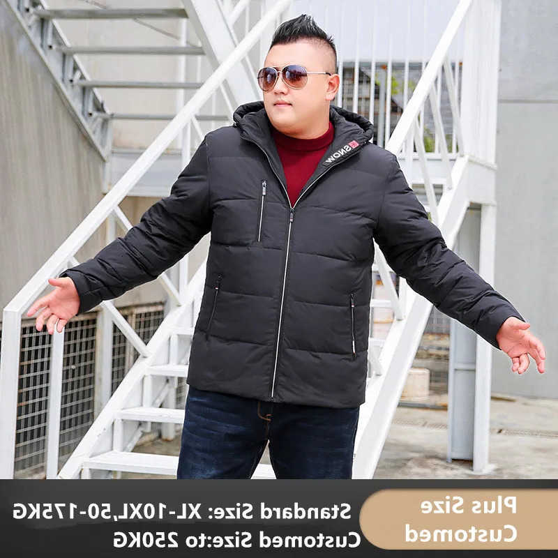 Down Parkas Duck Down Men's Coats Men 170KG Hooded Winter Short Coat Male Warm Plus Size 7XL 8XL 9XL 10XL Thick Hoodies Parkas Soft Clothes C26