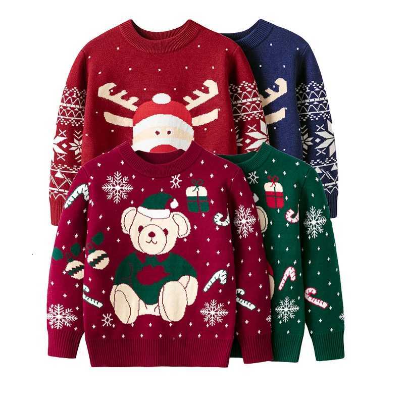 Boys Pullover Kids Christmas Sweaters Girls Knit Sweatshirts Xmas Print Pullover Cotton Clothes Autumn Winter Warm Clothes Knitwear Top C260921