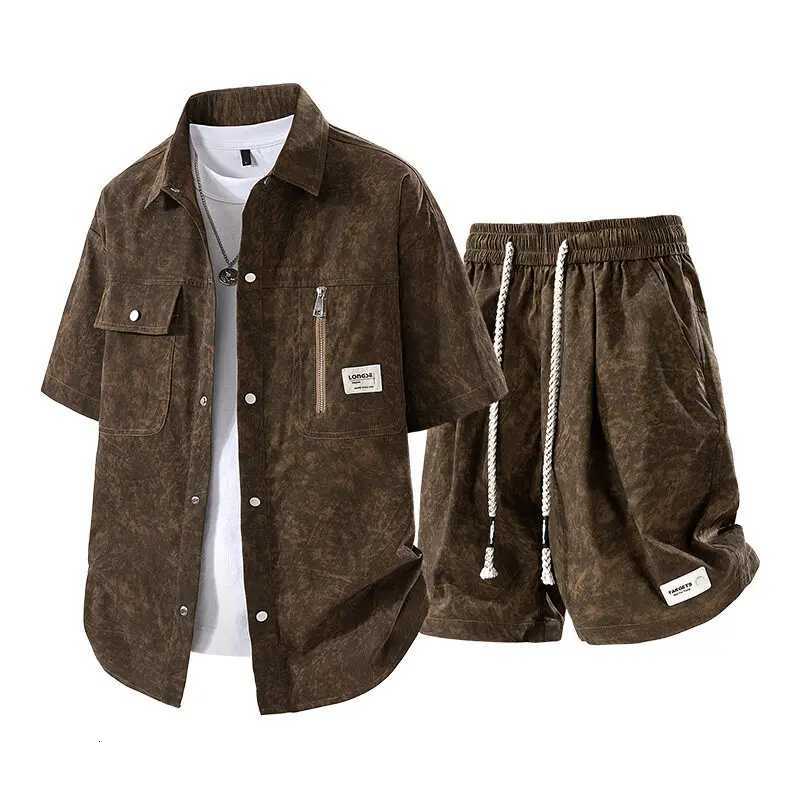 Tracksuits Men's Summer Men's Casual Versatile Fashionable Cool Short-Sleeved Shirt And Shorts Set Trendy Business Casual Outfit J260921