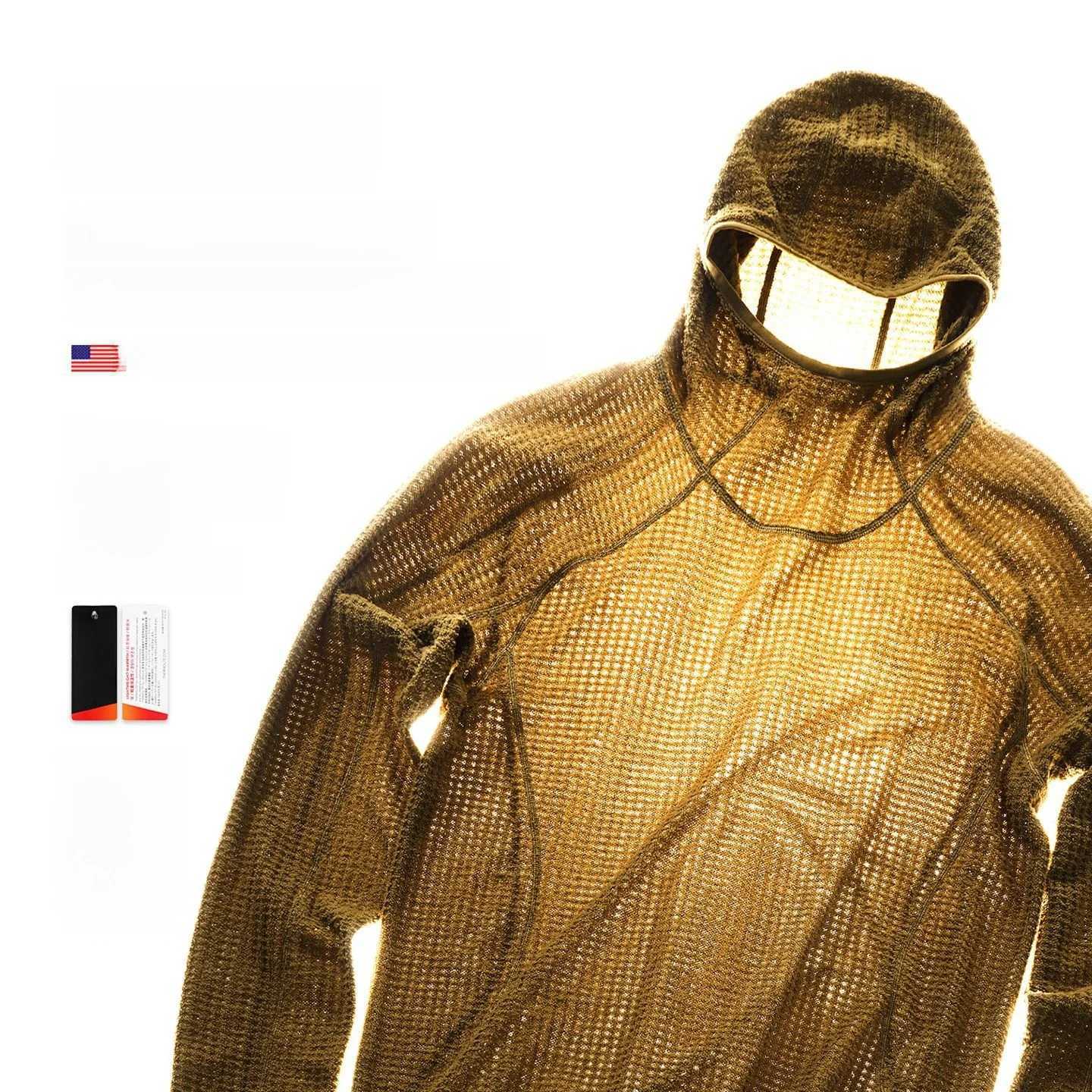 Hoodies Sweatshirts JieZhan Men's Men's Thermolite Air Fleece Hoodie Lightweight Warm New Arrival Casual High Collar Color Polyester Fabri