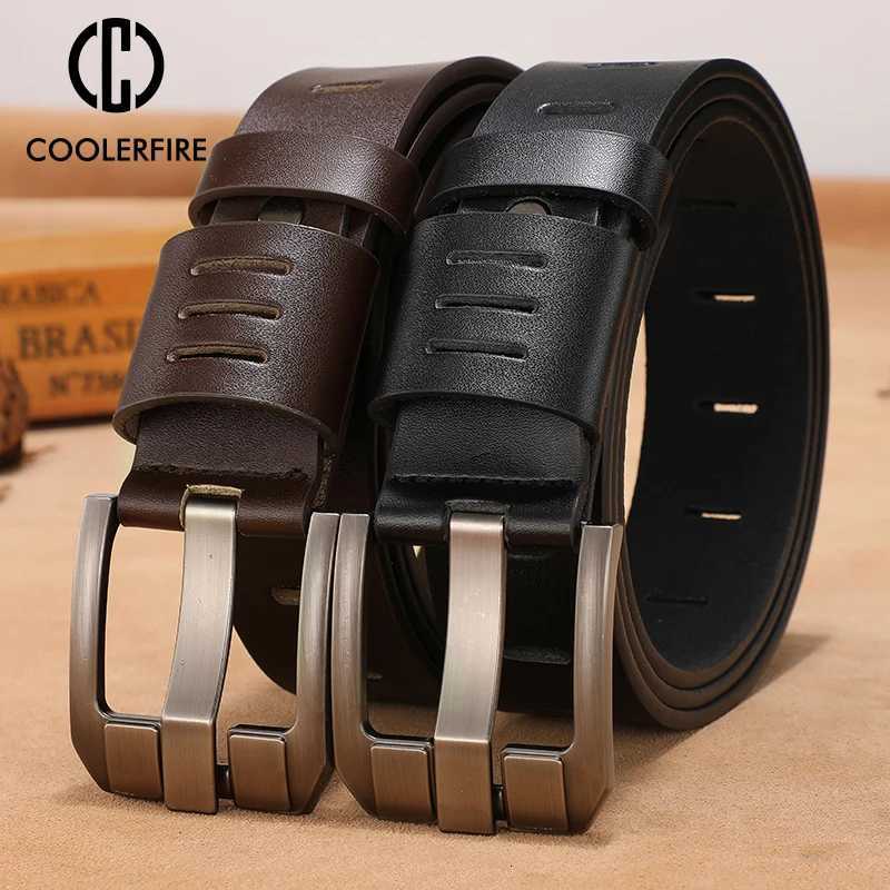 Belts cowhide genuine leather belts for men brand male pin buckle jeans cowboy Mens Belt Luxury Designer High Quality Leather belt men Q260921