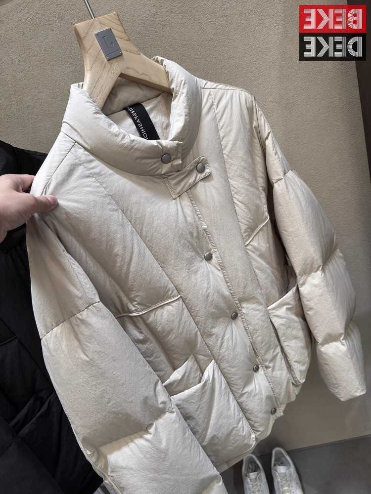 Mens Men's Down Parkas Winter Thick Warm White Duck Down Jacket Stand Collar Windbreaker Oversized Coat Single Breasted Loose Fit Casual Outwea