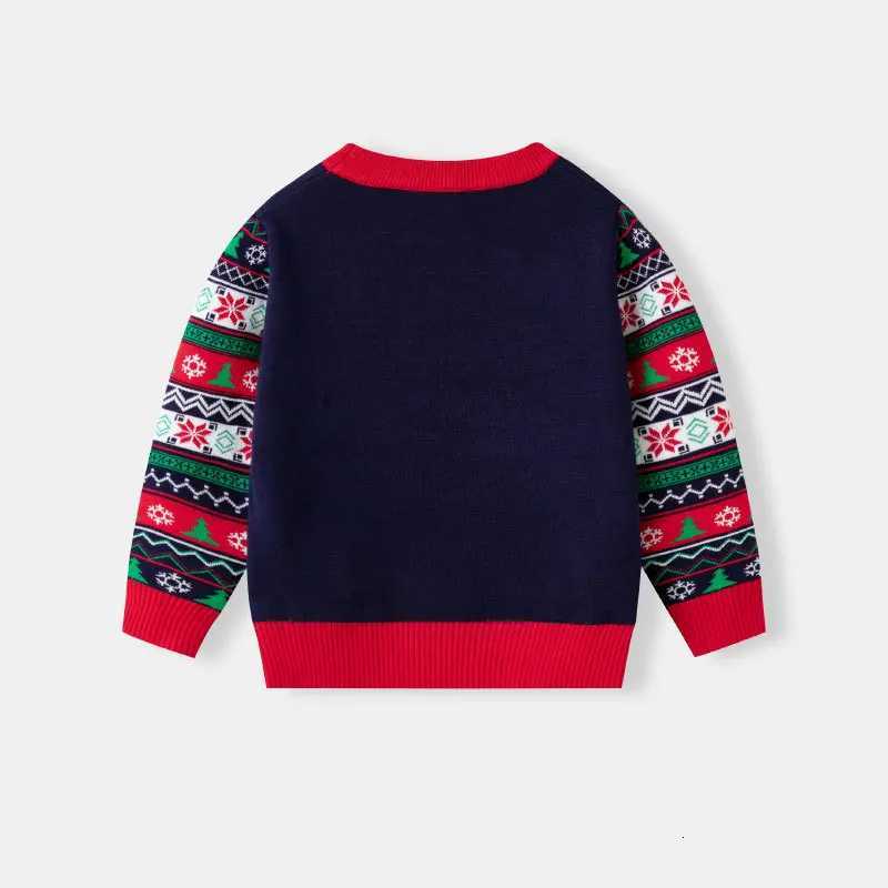and Pullover 2026 new European American autumn and winter children's cartoon gingerbread man Christmas sweater for boys and girls with b C26092