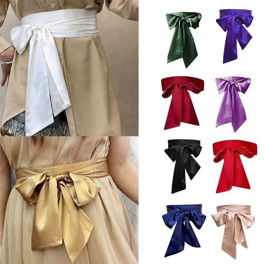 Waist Chain Belts Fashion Satin Silk Bow Corset Waist Belt Wide Decorative Lace Up Waistband Strap DIY Waist Bands For Women Lady Girl Bridal Q26092