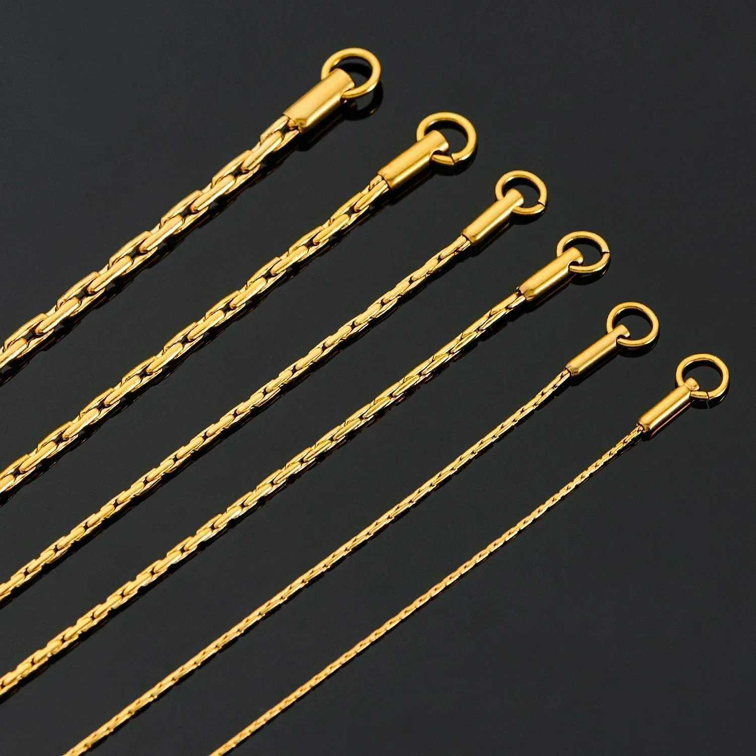 Pendant Necklaces Noble Stainless Steel Gold Color Link Chain Waterproof Choker Necklace High Quality Jewery X260921