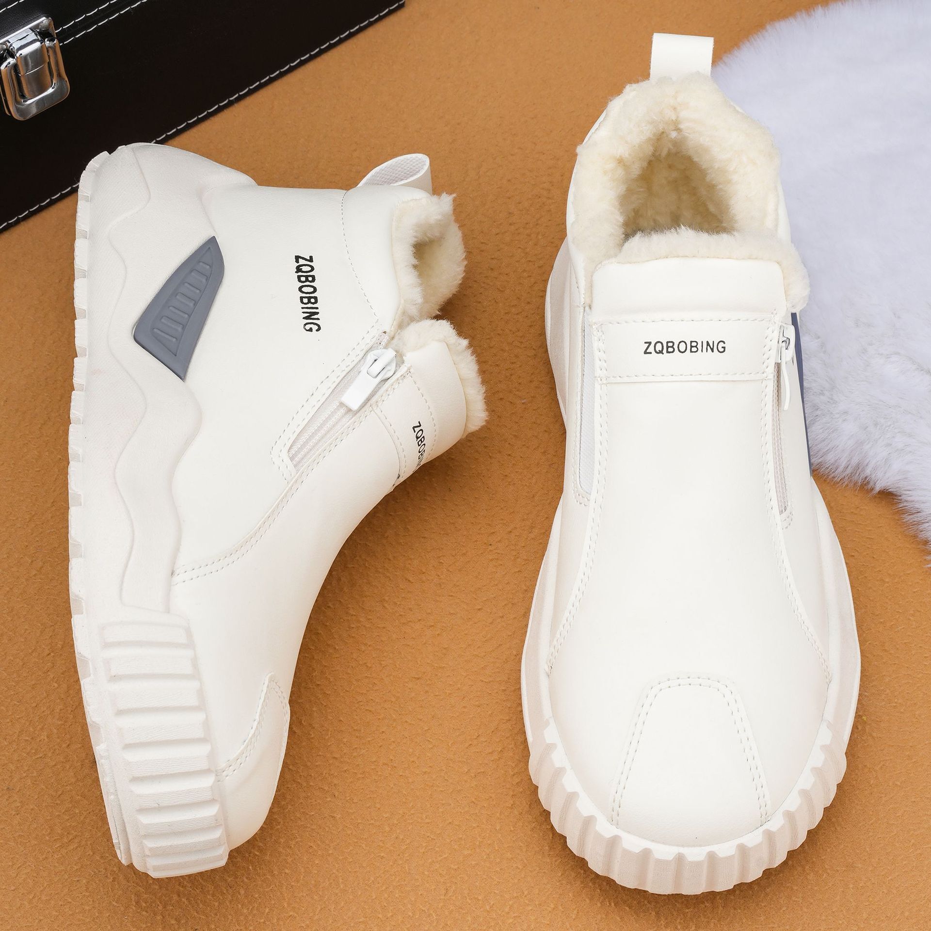 2026 Winter New 48 Cross-border Plus Size Fleece-lined Thickened Cotton Casual Men's Shoes Warm Snow Boots