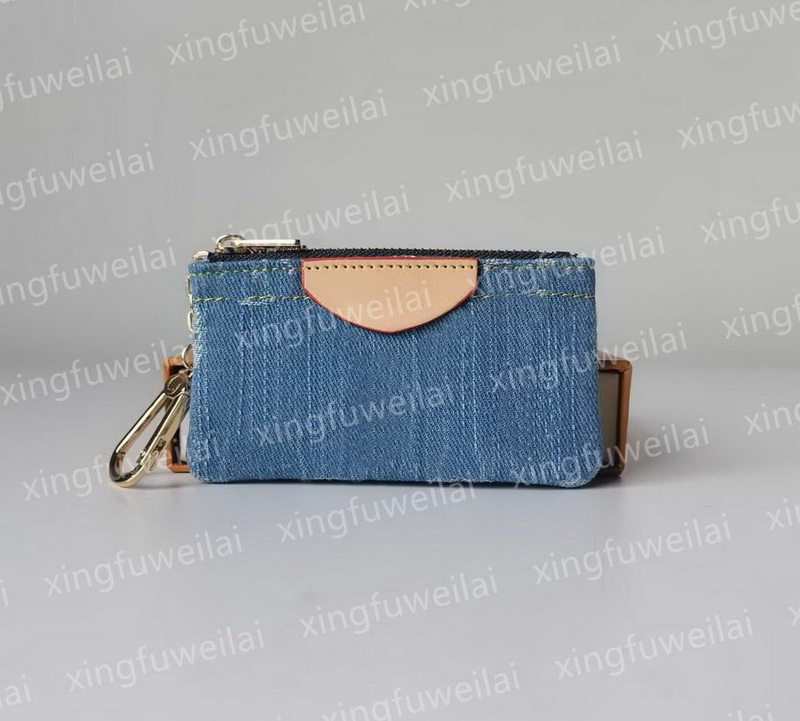 Designer Coin Purse Women Wallets Luxurys Keychain Ring Key Pouch Lady Coin Pouch Damier Leather Credit Card Holder Woman Small Zipper Purses Wallet