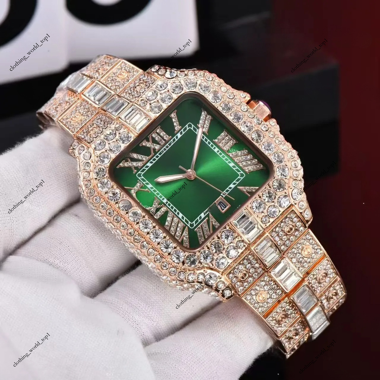 Moissanite Iced Out Designer Mens Watch For Men and Womean High Quality Montre Automatic Movement Noctilucent Watches Orologio Montre De Luxe I1988