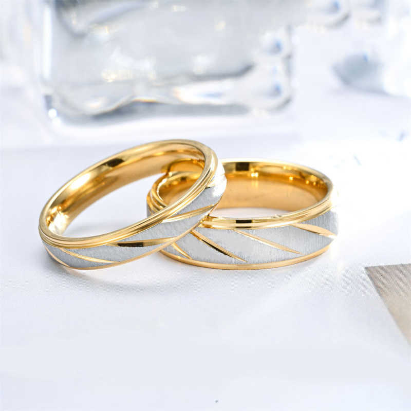New Band Rings Unique Wave Pattern Couple Rings For Men Women High Quality Stainless Steel Ring Engagement Wedding Rings Jewelry GiftT260922