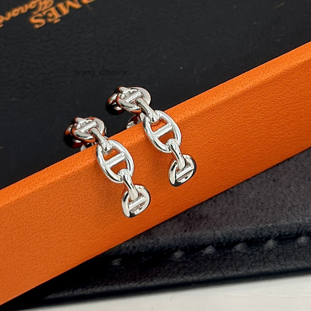 Luxurys Band Brand Designer Ear stud Top Quality S925 Sterling Silver Pink Nose Round Circle Loop Earrings Hollow For Women Jewelry Party Gift