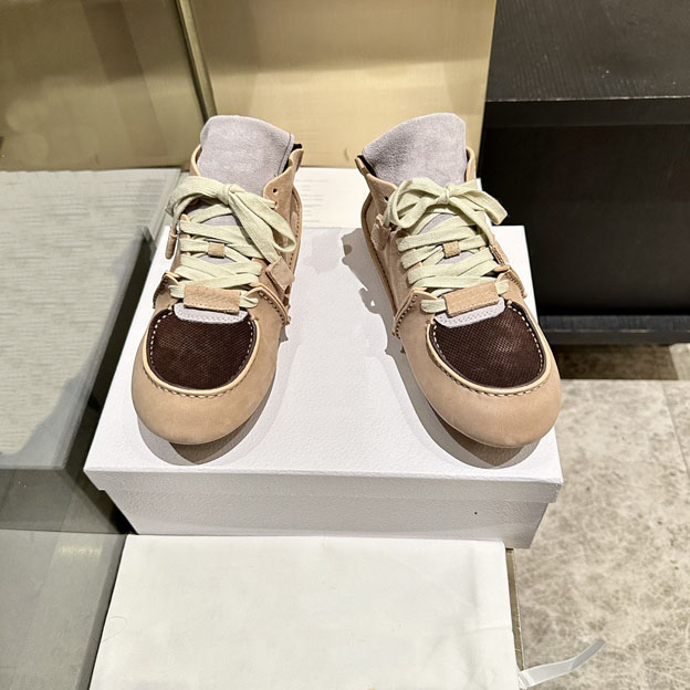 Sneakers Women Baby Shoes Luxury Designer Leather Mesh Round Toe Lace Up Casual Fashion Walking Beige Low Top Outdoor Flat Classic Soft