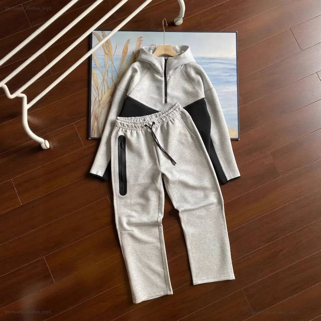 Nikkes Tracksuit Set Black Windrunner Reflective White Stripe Half Zip Hoodie Joggers Sweatpants Couple Two Piece Trendy Sweatsuit Men Women 121