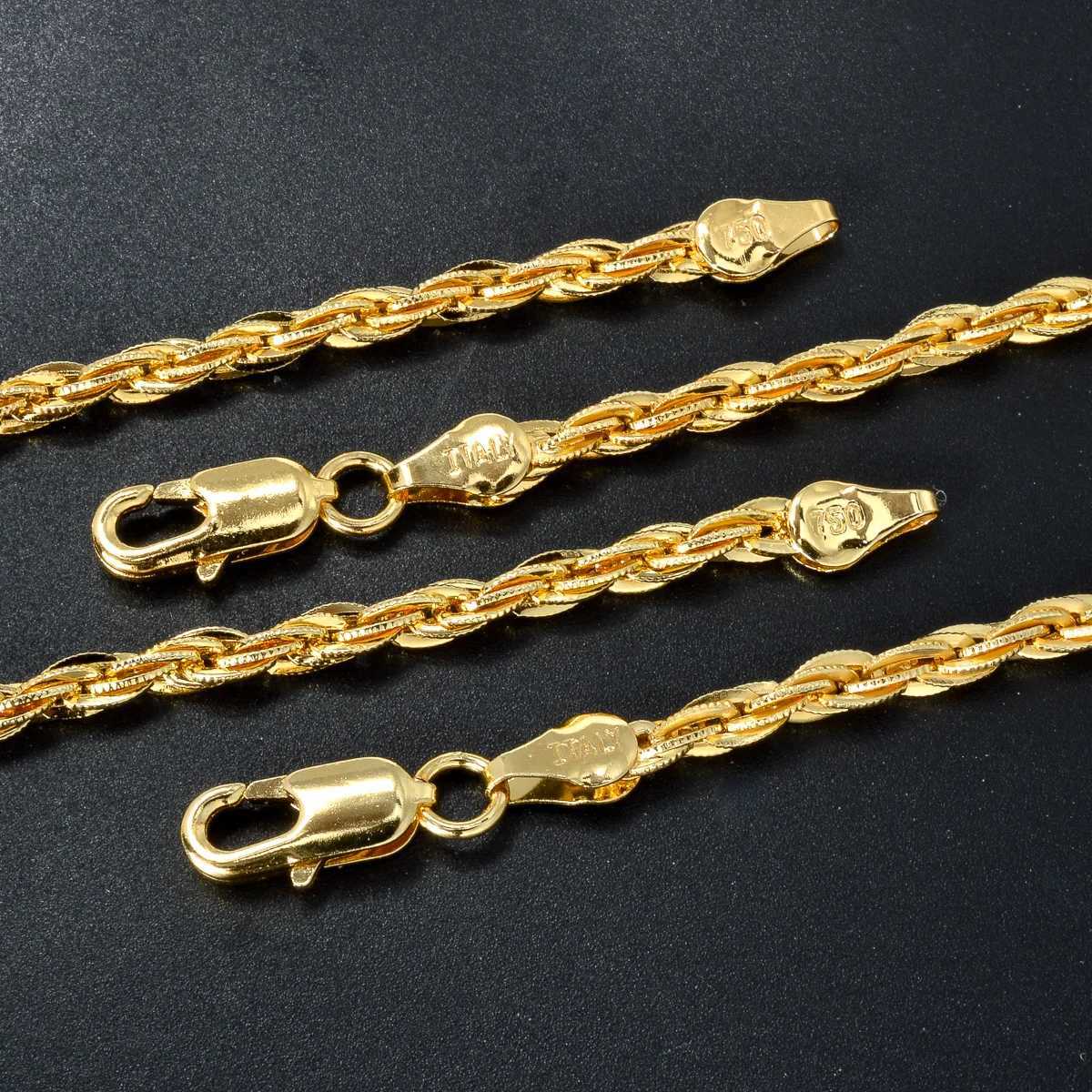 Pendant Necklaces High Quality 18k Gold Plated Italian 750 Luxury Metal 60cm Dubai Chain Simple Necklace Jewelry Gift for Men and Women X260921