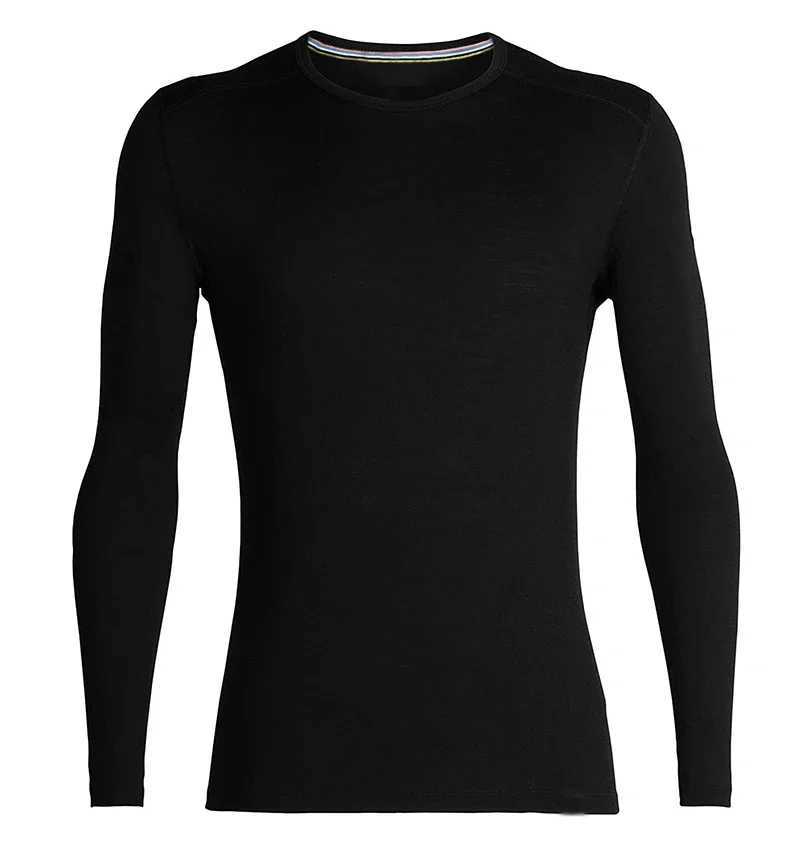 Men's Merino Wool Base Layer Top 100% Merino Wool Shirts Winter Thermal Underwear Long Sleeve T-Shirt for Hiking Hunting Running R260921