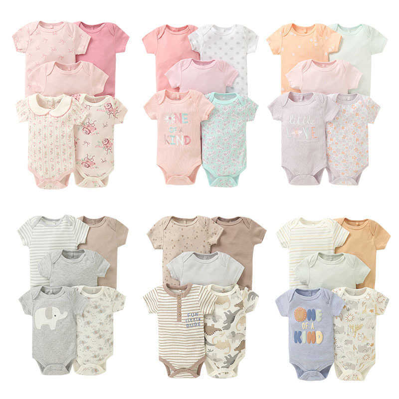 New baby shortsleeved romper summer onesie set cute printed jumpsuit for girls and boys Q260919