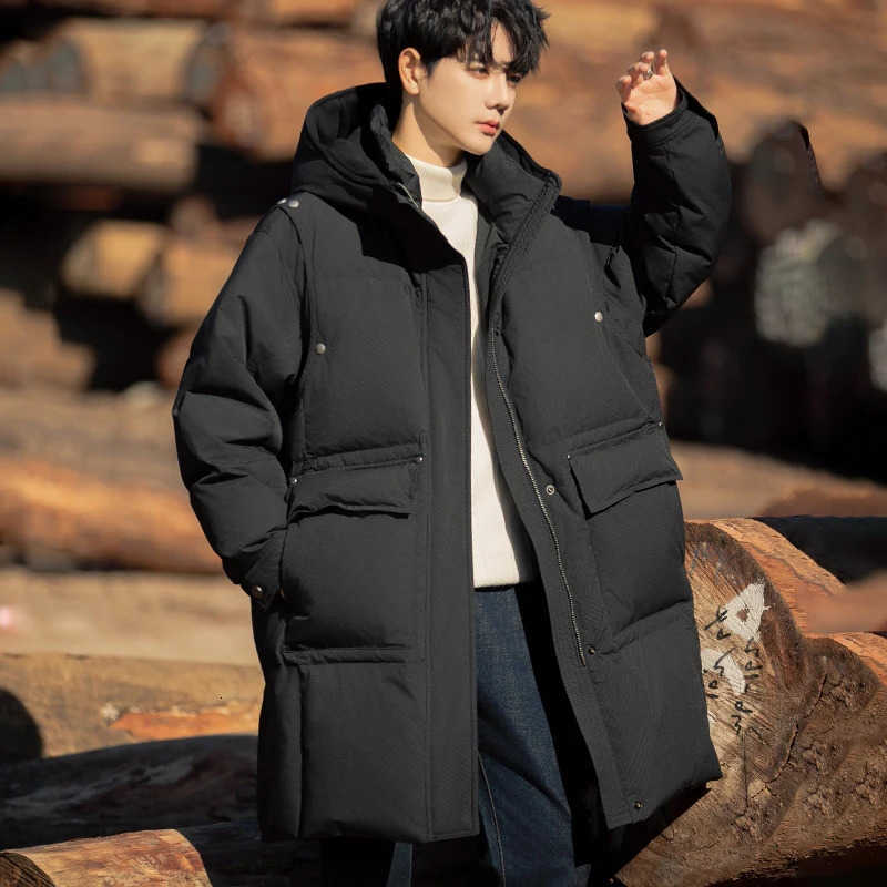 Winter Men's Down Parkas 2024 Men Fashion Thicken Warm Down Jacket Men's Outdoor Loose Casual Coats Male Long White Duck Down Overcoats P3