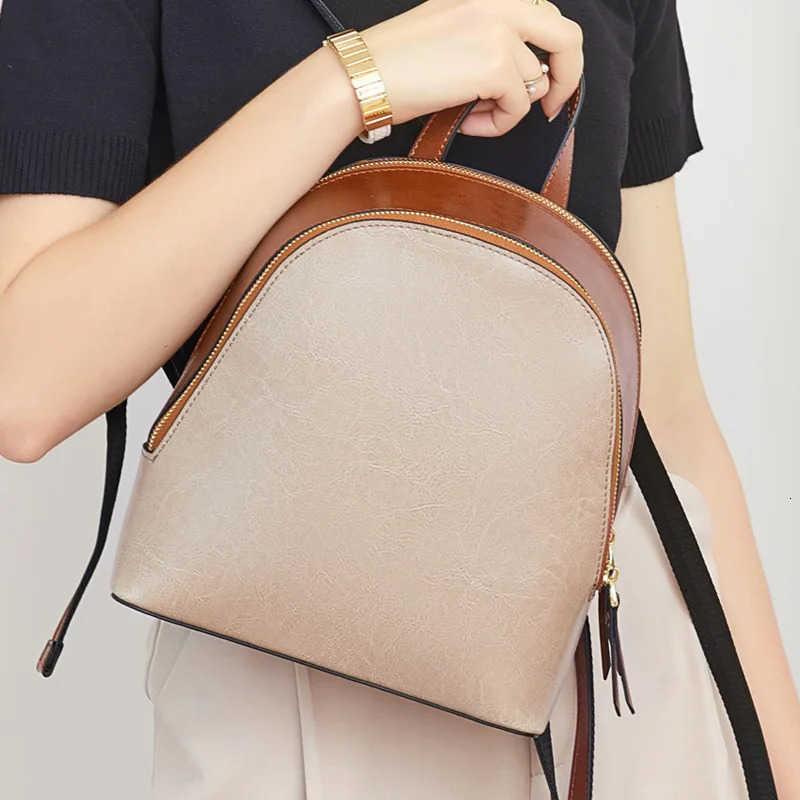 Women Backpack Style Genuine Leather BackpackCross Body Shoulder Bag GirlsMessenger Bags 2022 New Cowhide Backpack Women's Schoolbags for Girls