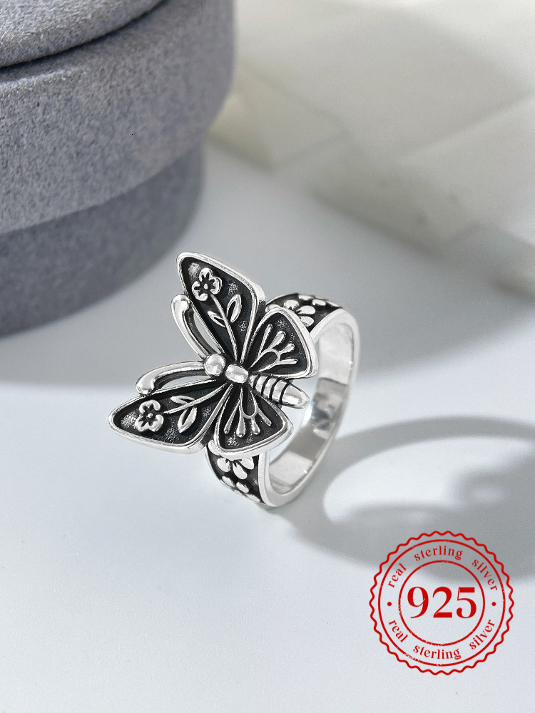 925 Sterling Silver Vintage Butterfly Rings for Women Anniversary Engagement Wedding High Quality Fine Jewelry Gift