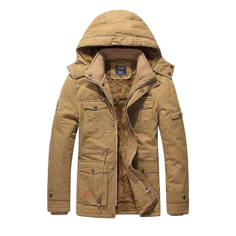 Mens Casual Winter Thick Warm Parkas Windproof Overcoats Male Military Wool Liner Hooded Down Jackets Outdoors Long Coats 260922
