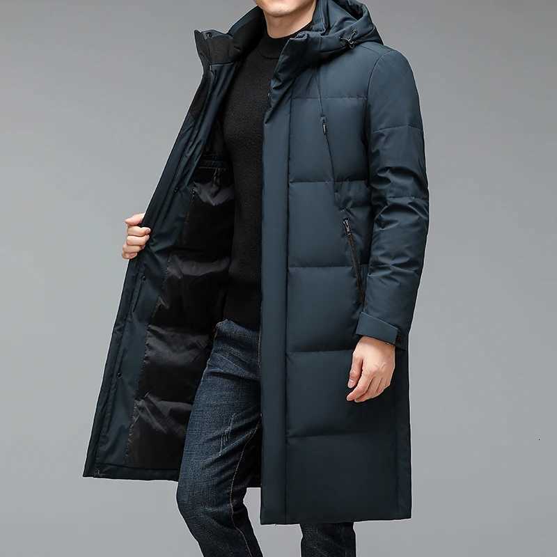 2026 Men's Down winter Parkas long style Men's 90% White Duck Down coat warm Down Jackets hat detachable fashion Men thicken Jacket size M