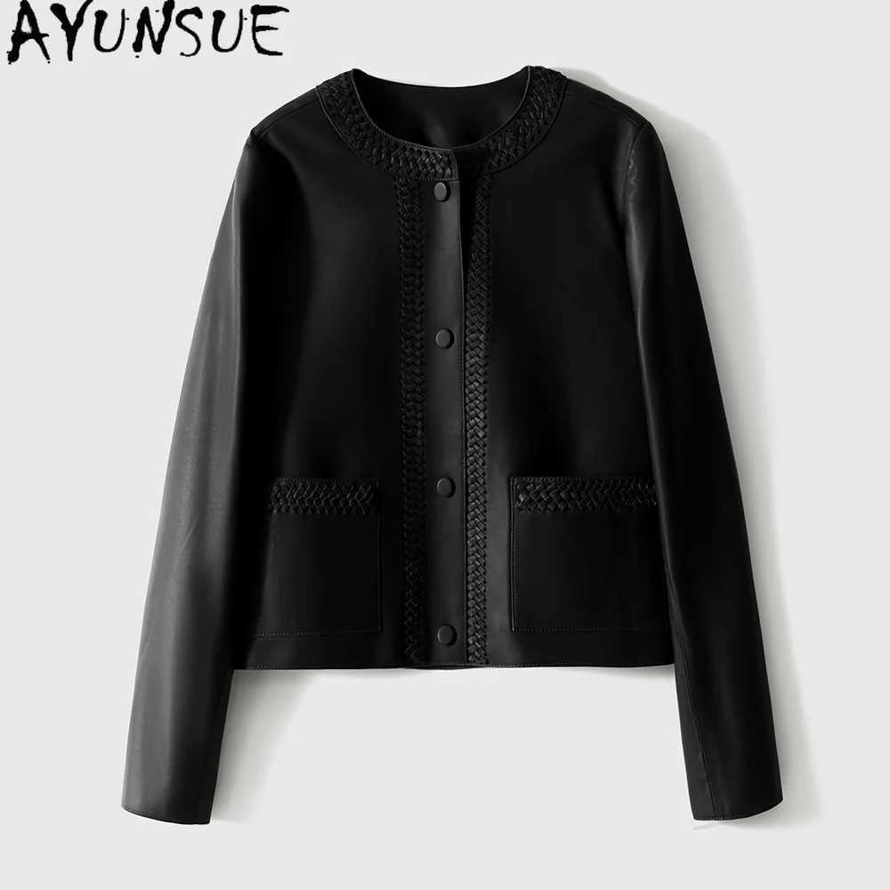 Real Leather AYUNSUE Jacket Woman Clothing Autumn Top Layer Sheepskin Coat for Women Weave Loose Fit New Style Casaco Feminino C260921