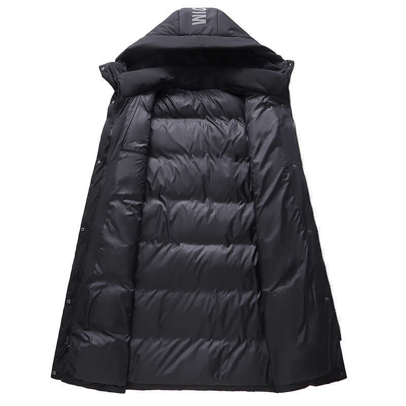 Long Men's Down Parkas Comfortable Style Winter Outdoor Trend Long Feather Jacket Windproof Breathable Windproof Warm and Versatile Down Jacket