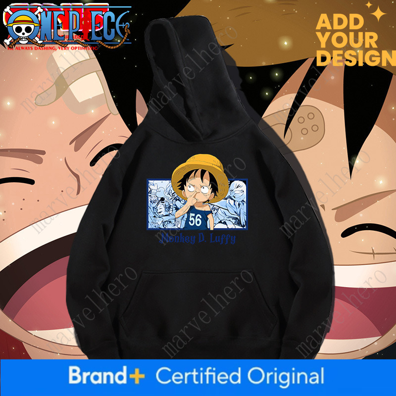 One Piece hoodie for men women, spring and autumn trendy brand, cartoon anime merchandise, Luffy co-branded, loose fit, vintage hooded jacket