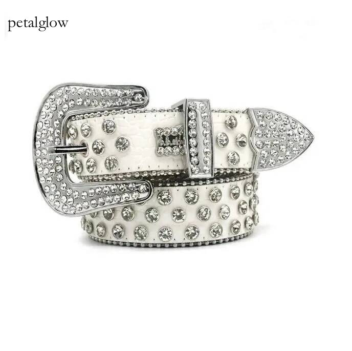 bb belt fashion diamond Bling studded crystal belt Casual woman Leather designer for man lady belts punk Belts Mens rock Luxurys rhinestone buckle b