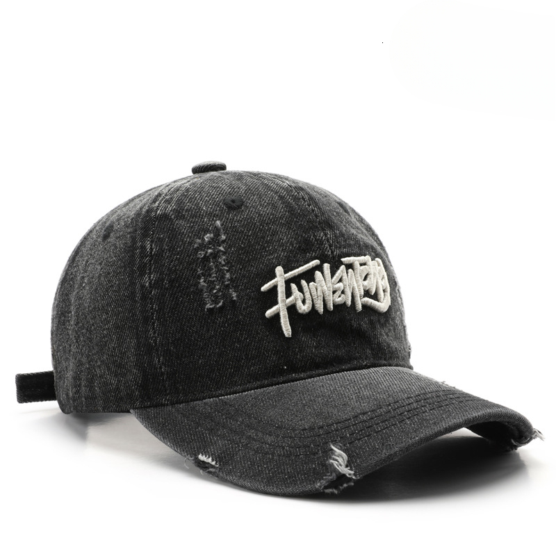 Japanese Retro Washed Denim Letter Embroidered Outdoor Sports Mens Travel Sun Hat Baseball Cap Classic Versatile Comfortable 26L0922