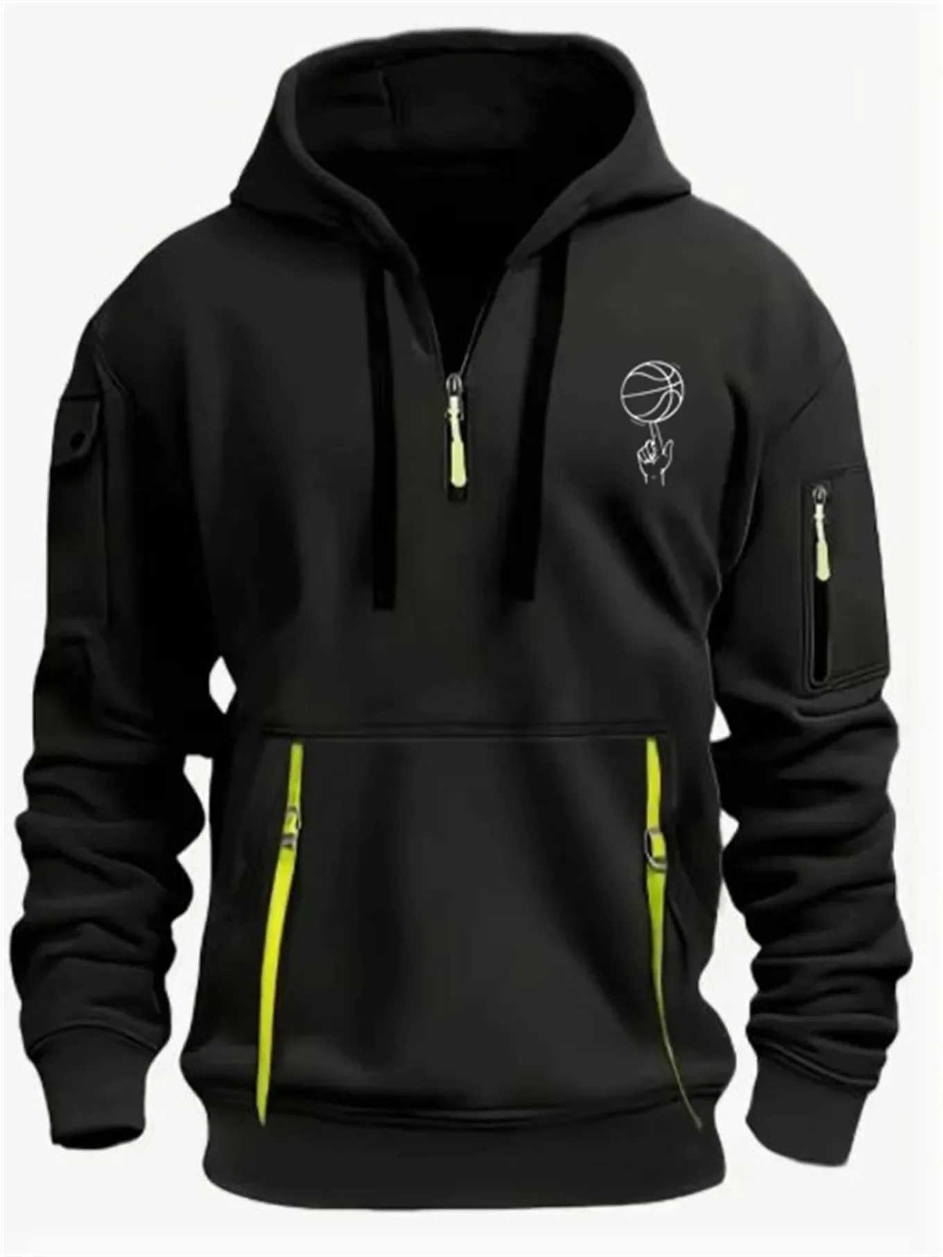 Multi pocket zipper long slved men's and women's spring and autumn hoodies basketball printed warm and comfortable fabric S260922ISMF