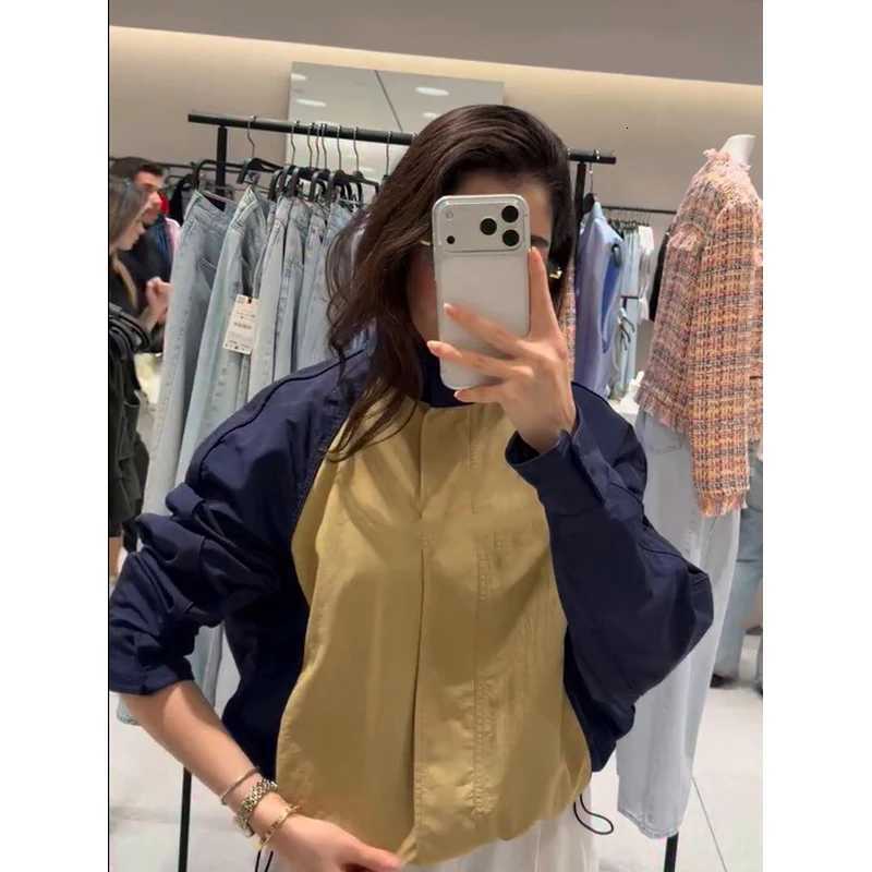 Colorblock Baseball Sets Navy Khaki Two Piece Set Y2k High Neck Long Sleeve Half Zip Side Stripe Tracksuit 2026 Fall Street Daily Sport Outfit N2609