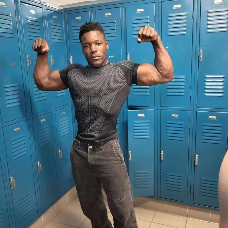 Men's Nylon 5.0 Muscle Compression Top Quick Dry Breathable High Elastic Fitness Running Basketball Gym Training Summer