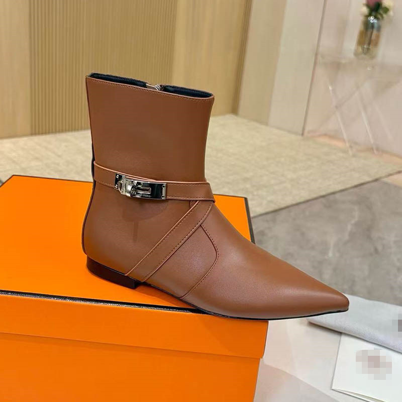 Stivaletti alla caviglia da donna belli Stivaletti a punta in vera pelle con cerniera laterale Stivaletti neri da donna Moda quotidiana streetwear 2