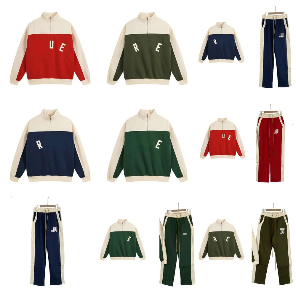 Trendy rhudestracksuit Designer Printed Casual Sweatshirt Men's Women's Sports Hoodie Sweatpants 2 Piece Set Comfortable Breathable Jogger