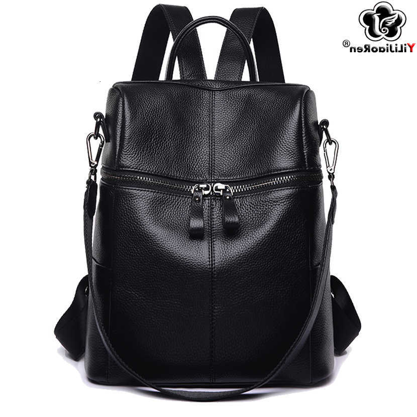 Style Casual Genuine Leather Backpack Backpack Female COW Leather Backpack Women Shoulder Large Capacity School Bags For Teenagers H260922