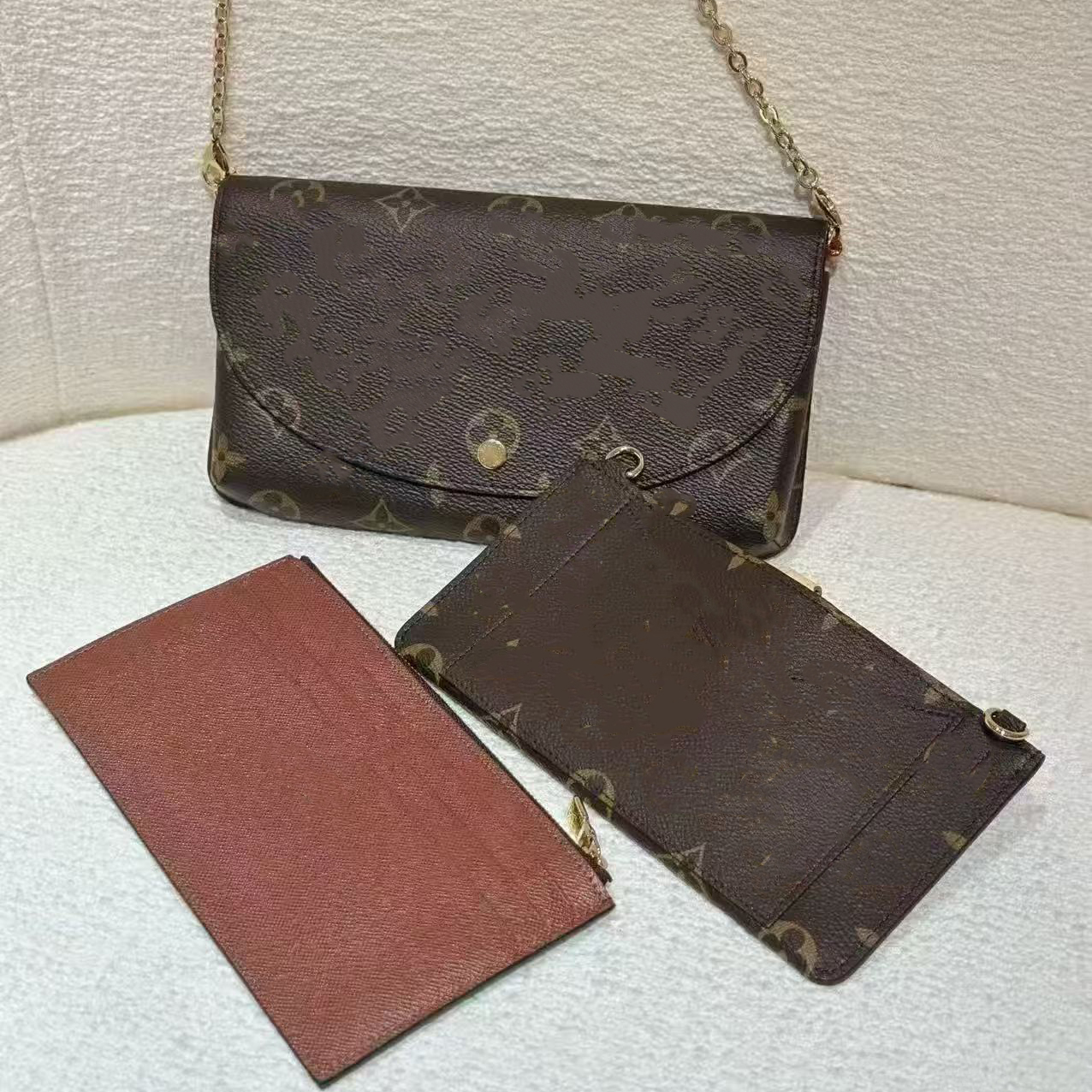10a Designer Wallet On Chain Trotter Handbag Three In One Shoulder Chain Bag Women Elegant Canvas VVN Trims Flap Bag Crossbody Bag Purse M27242