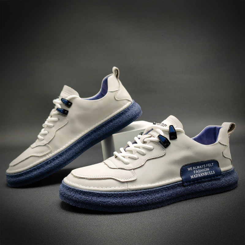 Sneakers European Style Large Casual Versatile Genuine Leather Flat Men's Trendy Brand Size 45 Shoes