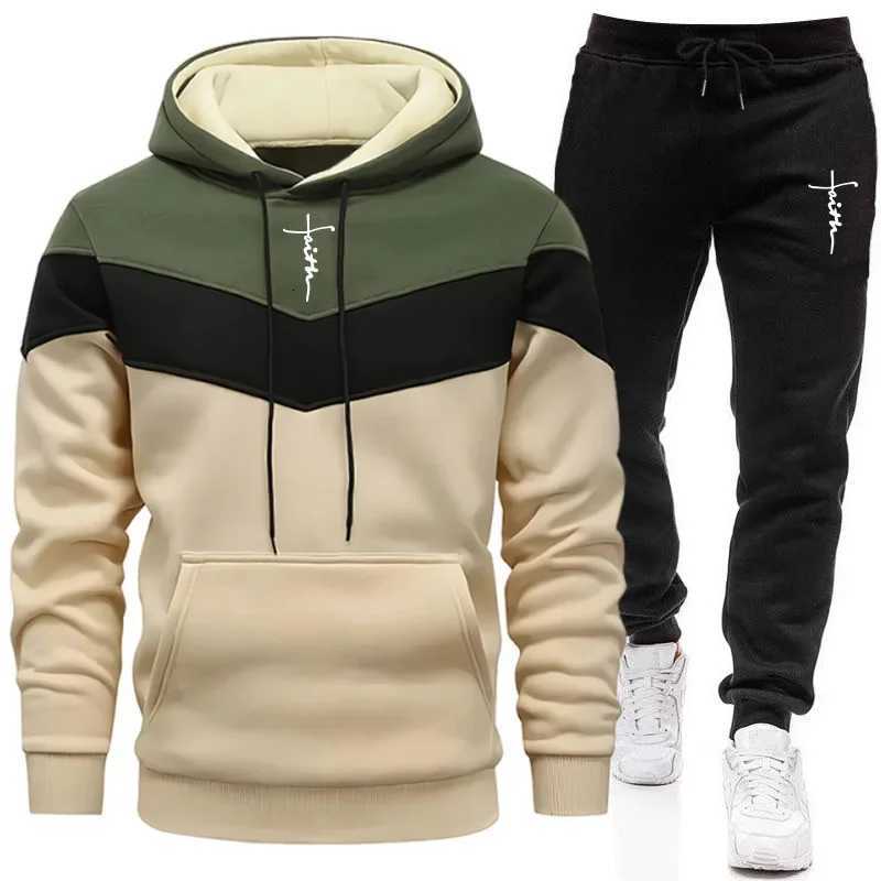Tracksuits Comfort Casual Men's Sports Autumn Winter Quality Hot Sale Men Tracksuit Fashion Hoodie Tricolor Single Sweatshirt and Pants Daily M